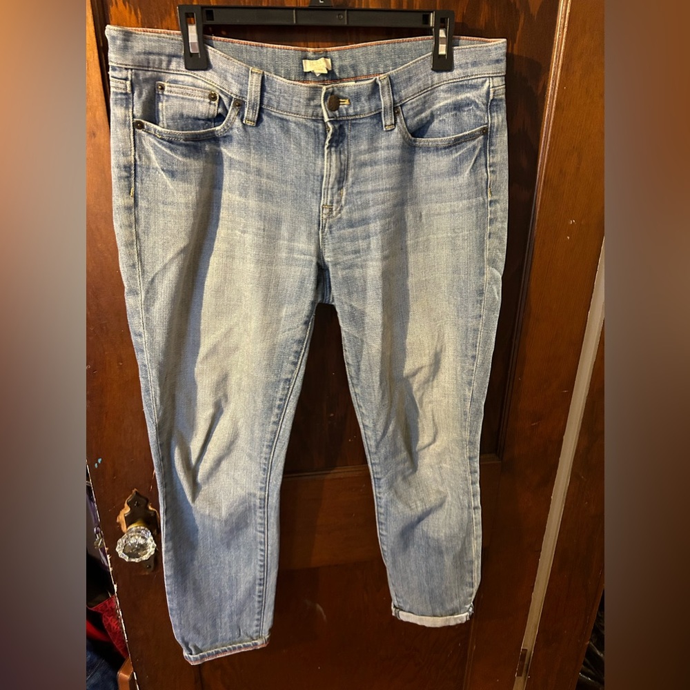 J Crew ankle mom jeans.